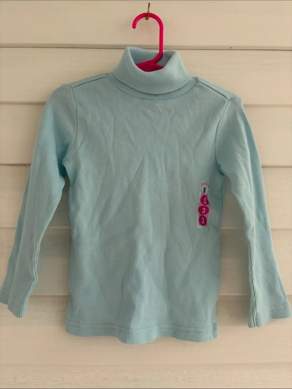 NWT Vintage 2004 Gymboree Aqua Ribbed Turtleneck Top 3T Basic Layering Tee